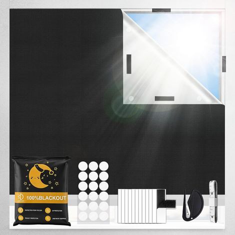 Store Occultant sans Perçage,Store Enrouleur Occultant sans Perçage,Store sans percage Installation Facile,Store occultant 100% Opaque Protection Thermique Solaire pour Fenêtre Porte,Store(300x148cm) (1/5)