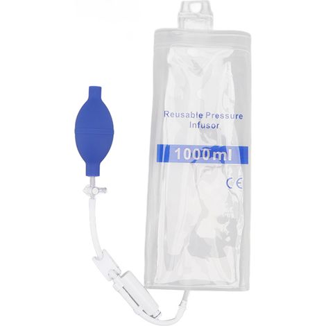 Poche de perfusion sous pression 1000ml pour transfusion sanguine et fluide rapide avec colonne indicateur de pression pour urgence hospitalière (1/5)