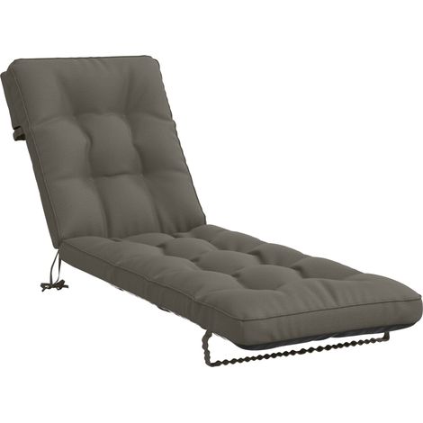 Cojín de Tumbona VIANEN 100% Poliéster Gris 200 x 55 x 8 cm vidaXL (1/5)