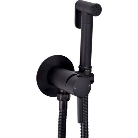 Orbit Douche Spray Kit with Hose and Handset Holder and Outlet Elbow - Black (1/2)