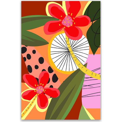 Tableau Flower Market fleurs graphiques modernes (1/5)