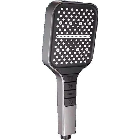 Pommeau de douche économique en eau, 7 jets, effet pluie avec bouton d'arrêt, réglage à une main et buse en silicone anti-blocage, grand modèle. (1/5)