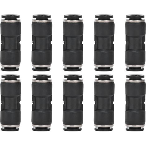 10 Pièces Raccords Pneumatiques Droits pour Tuyaux 6mm - Accessoires Compresseur à Air (1/5)