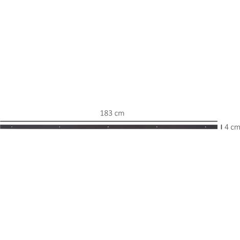 Kit de rails pour porte coulissante, comprenant rails, roulettes et butées de sol, 183 cm, charge maximale 100 kg, marron foncé (1/5)