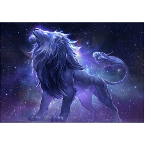 Fototapete Löwe Sterne Kosmos – Großformat Wandtapete 150x105 cm – Für Kinderzimmer
