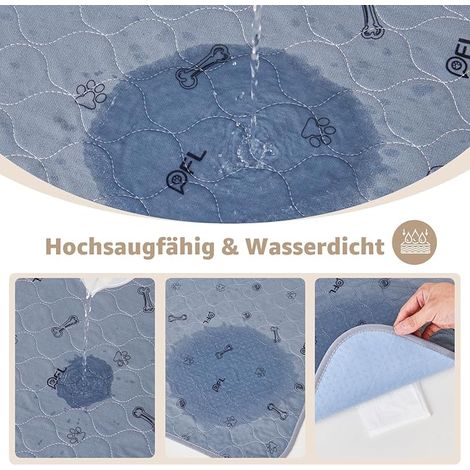 Puppy Training Mat 18 x 24 inches Waterproof Washable Dog Crate Mat Non-Slip Blanket for Dog Crate Sofa Floor Grey tapis de dressage imperméables pour chiots, antidérapants et anti-fuite, pour canapé (1/4)
