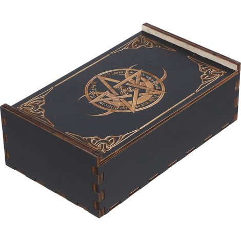 Boîte Bois Pour Cartes De Tarot Avec Couvercle Coulissant Organisateur Multifonctionnel Pour Bijoux Et Souvenirs Rangement Élégant Pour Trinkets Et Petits Objets Décoratifs (1/5)