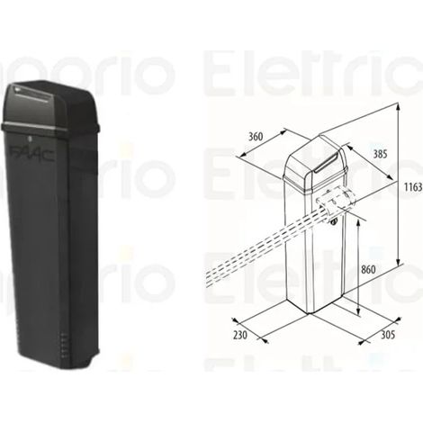 faac barrière automatique 24v b614 ral 7021 1046142 (1/3)