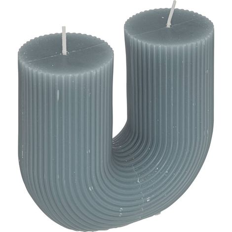 Candela a u demi in cotone h12cm blu tempesta - Atmosphera créateur d'intérieur (1/2)
