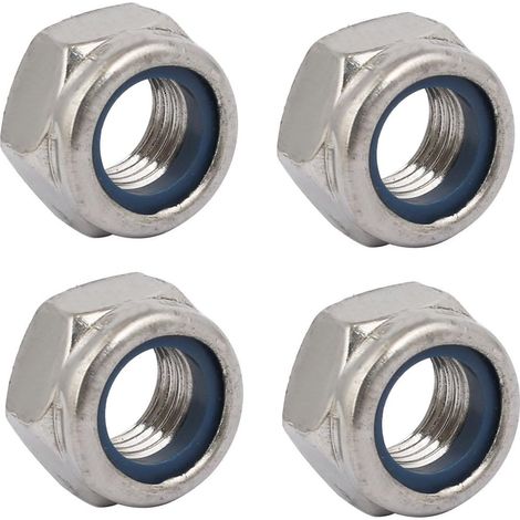 4pcs écrou de Blocage écrou Autobloquant M12x1,5mm fil métrique haut 304 hexagonaux (1/4)