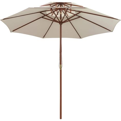 Maison Exclusive - Doppeldeck Sonnenschirm 270×270 cm Holzstange (1/5)
