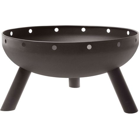 Braciere da Esterno Verdemax Ø53x29 cm Forca e Paletta Incluse in Metallo Nero (1/3)