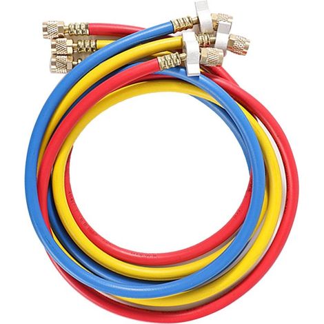 Tuyau de charge de réfrigérant 0.9m, 3 pièces, haute pression 1/4 pouces AC pour R22 R410a R134 R404a (1/5)