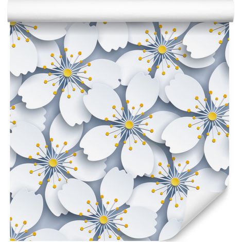 Papier peint optique 3D fleurs et nature pour salon et chambre 50x1000 cm (1/5)