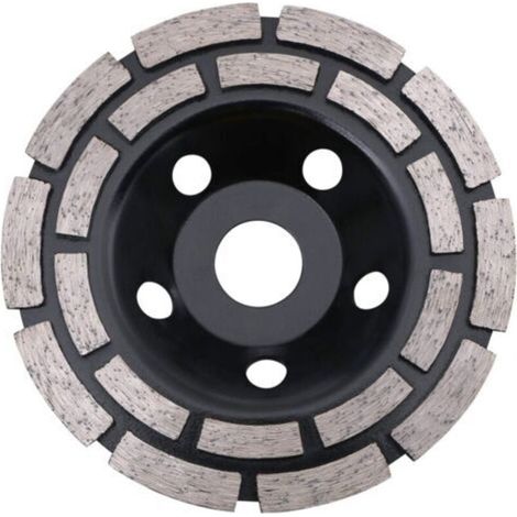 Disque Diamant, Diamant à Meuler Béton 125 x 22,2 mm Double Rangée, Meule Diamantée Universelle pour Poncer Béton, Pierre, Granit Chape, Maçonnerie, Usage Universel (1/5)