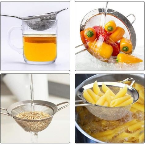 BEMSM-cuisine-passoire-huile filet-fuite d'huile-filtre à mailles fines-filtre à tamis fin en acier inoxydable-ensemble de 3 pièces (1/4)