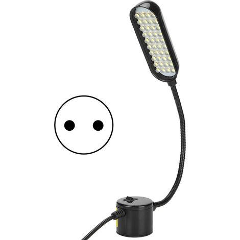 Lampe de machine à coudre LED orientable 360° avec tuyau magnétique et ampoule flexible, prise EU, outil d'éclairage pour couture.