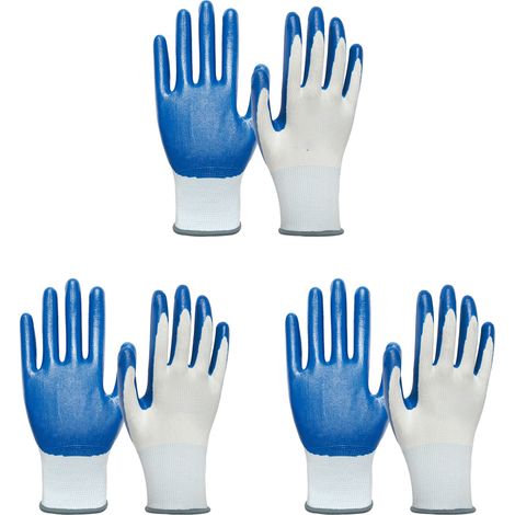 paires de gants de sécurité pour le travail, gants de jardinage, gants de protection respirants en caoutchouc