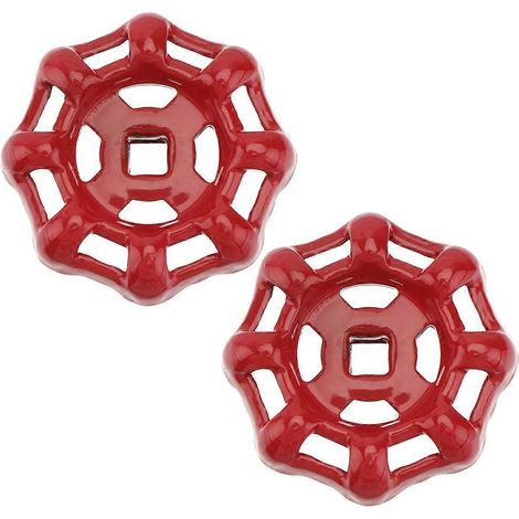 Poignée de robinet de rechange en fonte rouge pour robinet extérieur, dimensions : 5 x 5 x 1 cm. Compatible avec diverses vannes. Lot de 2. (1/5)