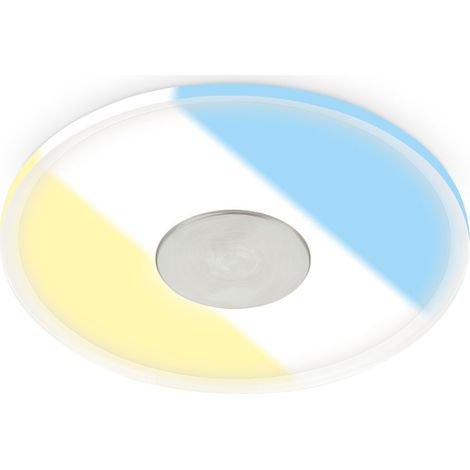 BRILONER VERRE Spot LED encastré salle de bain, IP44, CTS interrupteur de température de couleur, design plat, couleur argent, 12 x 3,6 cm