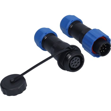 Connecteur aviation étanche IP68 soudé 8 broches 250V 5A, prise mâle femelle corrosion or, câble Φ6-7.5mm (1/5)