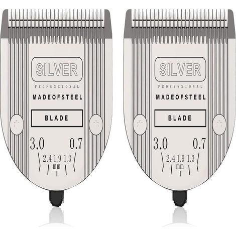Lames de rechange 5 en 1 compatibles Wahl Bravura, chrome, forme spéciale (2 paquets) (1/5)