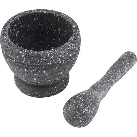 Ensemble Mortier et Pilon, Mortier Pilon Cuisine, Broyeur Manuel en Plastique, Bol de Broyage 2 en 1 pour Ail épices Grains de Café Thé(4) (1/5)