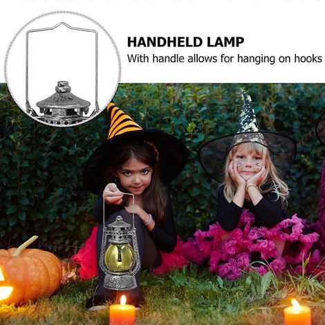 Lanterne rotative portable, lampe d'Halloween LED, décoration extérieure, lumières suspendues intérieures (1/4)