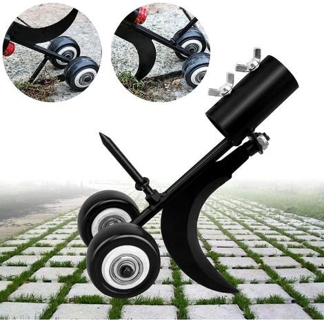Attrezzo per diserbo con ruote per crepe, attrezzo per diserbo manuale 2 in 1, attrezzo per diserbo verticale per giardino, patio, prato, vialetto, marciapiede, diserbo, 19 cm (nero) (1/4)