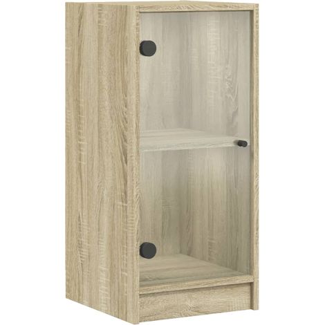Maison Exclusive - Mobile con Ante in Vetro Rovere Sonoma 35x37x75,5 cm