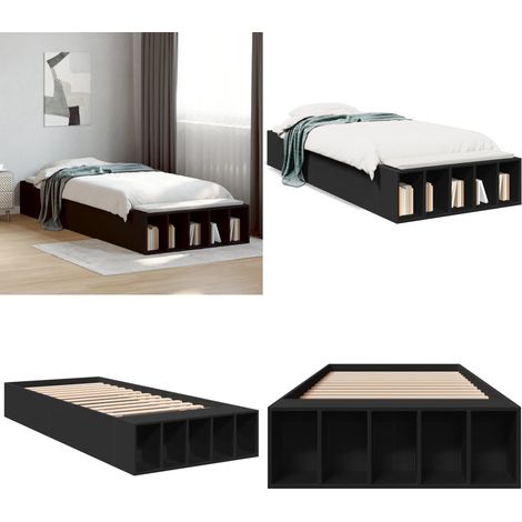 Cadre de lit sans matelas noir 90x190 cm - Cadre De Lit - Lit Double - Lit Design - Lit Moderne - Lit Noir - Home & Living (1/5)