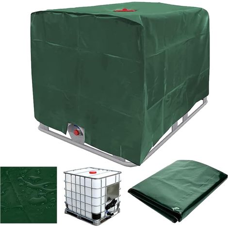 IBC Couvercle de réservoir d'eau Anti-poussière Anti-UV, Housse de Protection, bâche de Protection, Convient pour réservoir IBC 1000 L (120 x 100 x 116 cm Vert) (1/4)