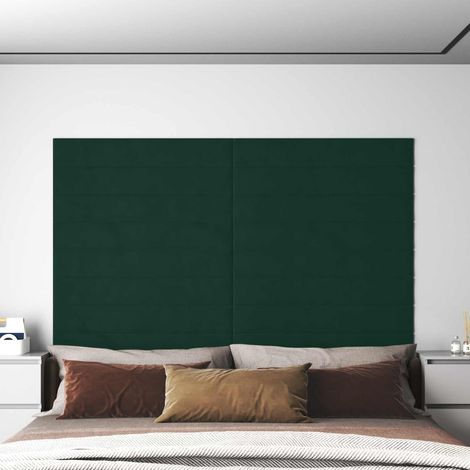 Wandkopfteilen 12 pcs Dunkelgrün 90 x 15 cm Samt (1/5)