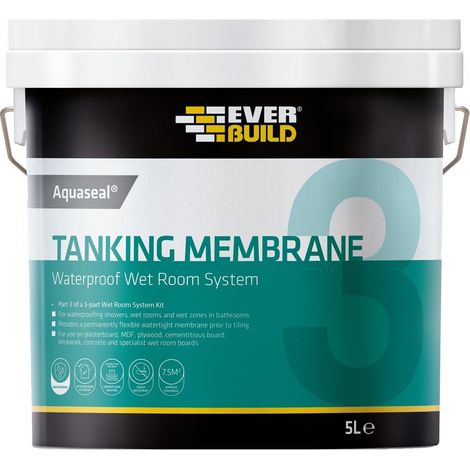 Everbuild Sika Aquaseal Waterproof Tanking Membrane 5 litre EVBAQWPTM (1/5)