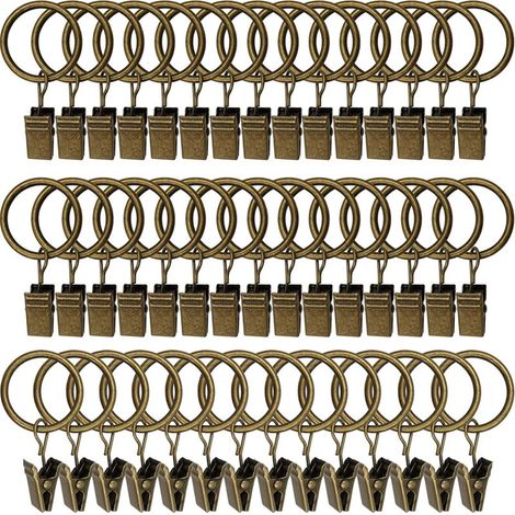 Set di 45 anelli per tende in metallo – Bronzo anticato – Clip resistenti per tende pesanti – Ganci decorativi per appendere – 45PCS-Crezuo