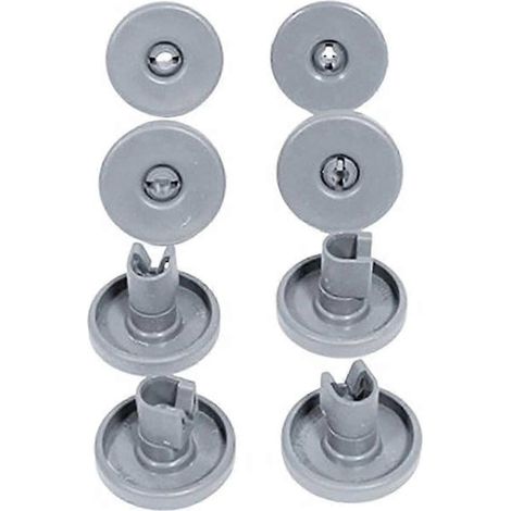 8X Lave-vaisselle universel Panier inférieur Roues Compatible avec ZanussiArthur MartinElectroluxIkeaTricity BendixZankerAxleKenwoodAmicaAEGBlombergBlanc Kni (1/5)