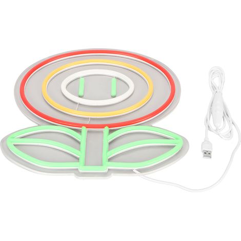 LED-Blumen-Neonleuchte zur Wandmontage mit USB-Netzteil, einstellbarer Helligkeit, LED-Dekorationslampe, Leuchtschild (1/5)