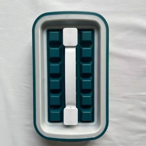 Prepara y sirve cubitos de hielo sin tocarlos - Cubitera de silicona antiderrame con tapa - Máquina de hielo que produce 18 cubitos