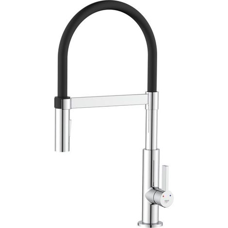 Lavello a bocca alta con doccetta idro-bric panama flessibili 3/8f da 40cm cromo - scarub1442cr (1/2)