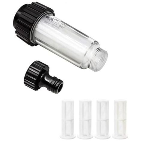 CSPARKV Kit de filtres à eau 3/4" Préfiltre à eau avec 4 filtres et adaptateur rapide pour nettoyeur haute pression, pompe de jardin, arrosage de jardin, camping-car (1/5)