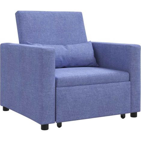 Canapé Lit Simple Bleu jean 90 x 165 x 87 cm tissu CFW632048 (1/5)