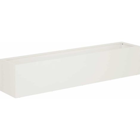 Garten-Pflanzgefäß Weiß 100 x 20 x 20 cm Kaltgewalzter Stahl vidaXL