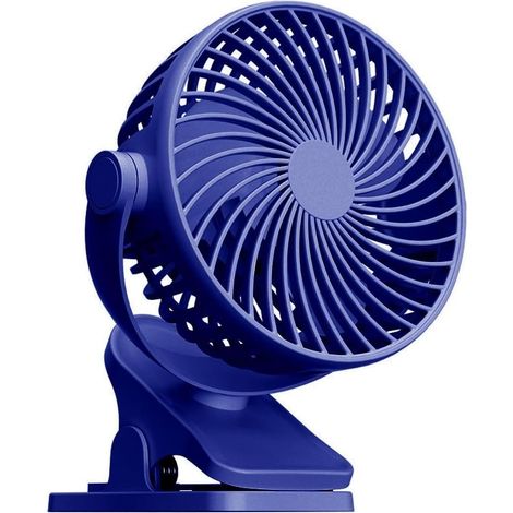 Rechargeable Fan with 720° Rotation, USB Powered Desk Clip Fan for Outdoor Camping, Beach, Tent, and Home Office Cooling(Blue) (1/5)