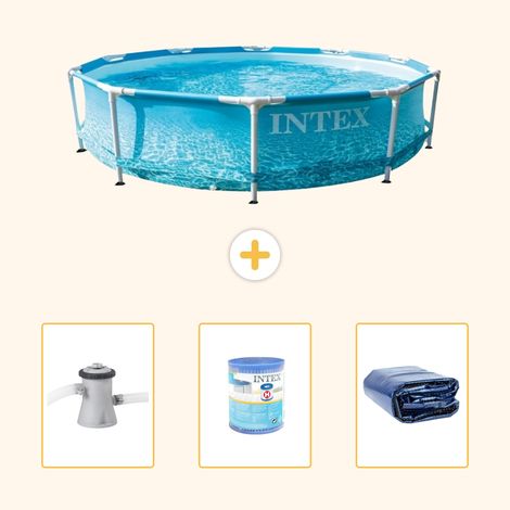 Intex Piscine Tubulaire Ronde - 305x76 cm - 4-pièces S21316