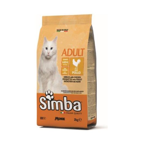 CIBO GATTO MONGE SIMBA 2 KG CROCCANTINI POLLO