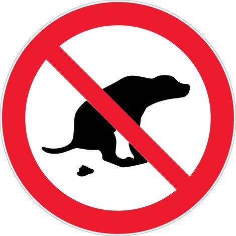 Novap – Panneau de signalisation déjection canine interdite Ø300mm – Polystyrène rigide recyclable – Visibilité 12m – Trous de fixation – 4064208