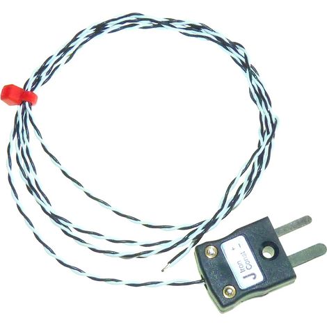Thermocouple type J Ø 0.3mm, +250°C max à Fiche mâle miniature ( Prix pour 1 )