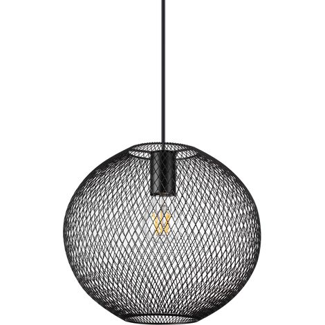 Lampadario A Sospensione Moderno Net Metallo Nero 1 Luce E27 42W Ip20