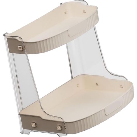 Range de maquillage PET grande capacité multifonction, présentoir cosmétique de bureau pour comptoir de salle de bain, vanity, soins de la peau, rangement de bijoux, double étage (1/5)