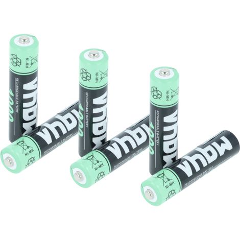vhbw Akkus AAA, 6 Stück kompatibel mit Olympia 6111, 6131, 6811, 6122, 6411 - Akkuzellen, 1000 mAh, 1,2 V, NiMH